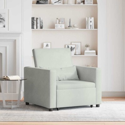 vidaXL Sofa Pat Unilaterala Gri deschis 90 x 165 x 87 cm Catifea foto