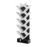 Cumpara ieftin Biblioteca din pal alb negru Vevey 59x22x150 cm