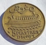 251. Moneda Liban 5 piastres 1936