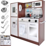 Bucatarie din lemn pentru copii Kruzzel cu LED, sunete si accesorii