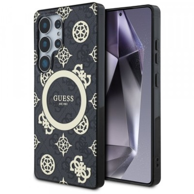 Husa MagSafe pentru Samsung Galaxy S25 Ultra S938, Guess, IML Peony On 4G Background , Neagra foto