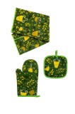Set textil de bucatarie 3 piese (Manusa de cuptor + suport de vase + prosop de bucatarie) Handy KitchenServ