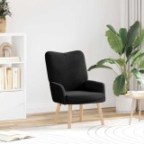 VidaXL Fotoliu de relaxare, negru, material similar l&acirc;nă