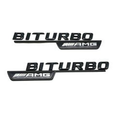 Set 2 embleme Biturbo AMG aripa Mercedes, Negru