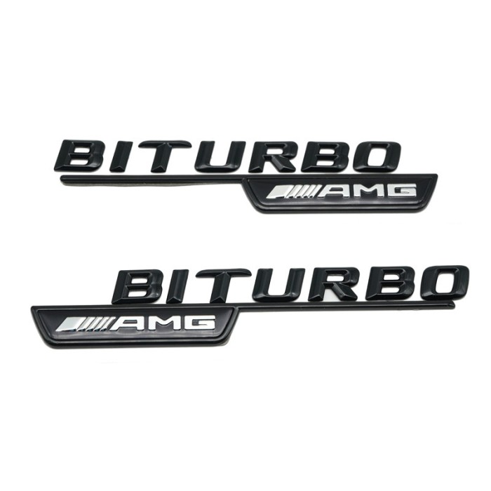 Set 2 embleme Biturbo AMG aripa Mercedes, Negru