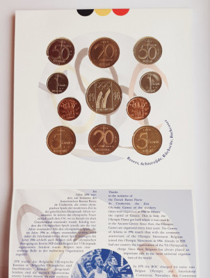 M01 Belgia set monetarie 10 monede 1996 50 centimes 1, 5, 20, 50 Francs foto
