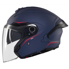 Casca open face pentru scuter - motocicleta MT Cosmo SV A7 albastru mat (ochelari soare integrati) XS (53/54cm)
