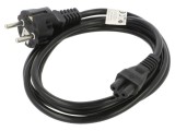 Cablu CEE 7/7 E/F 1,8m PVC negru cu mufă IEC C5 mamă