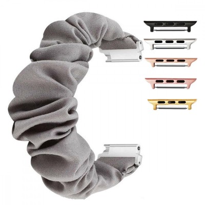 Curea textila elastica, compatibila Apple Watch 9|8|7|6|5|4|3|2|1 Series, 41mm|40mm|38mm, Scrunchies 12 foto
