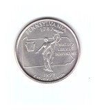 Moneda SUA 25 centi/quarter dollar 1999 P, Pennsylvania 1787, stare buna, curata