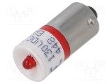 Lampă LED roșie BA9S 130V DC 1 diodă EAO OptoHiT
