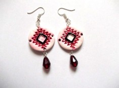 cercei fimo cu motiv traditional 48319