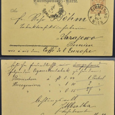 Austria 1889 Old postcard postal stationery Tobacco Order to Bosnia D.915