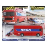 HOT WHEELS TRANSPORTATOR EURO HAULER CU MASINUTA NISSAN 300 ZX GTS SCARA 1: 64