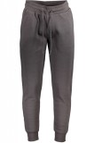 Pantaloni sport barbati cu bata elastica si buzunare oblice gri inchis, XL