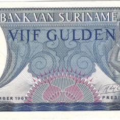 Bancnota 5 gulden 1963, UNC - Suriname