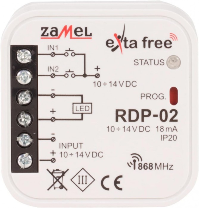 Controler LED EXTA FREE Cutie Metalică 10-14VDC NO x2 RDP-02