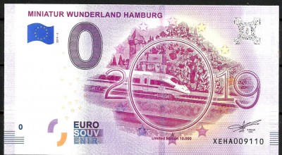 !!! 0 EURO SOUVENIR - GERMANIA , HAMBURG , MINIATUR WUNDERLAND - 2019.8 - UNC foto