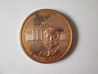 Medalie Germania,vizita președintelui american J.F.Kennedy la Berlin in 1963 foto