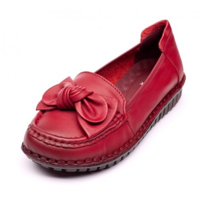 Pantofi dama casual din piele naturala Ciucaleti Aisha Rosu foto