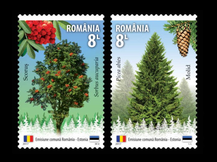 ✅RO 2017 LP 2171 &quot; Em.comună Rom&acirc;nia &ndash; Estonia &bdquo;Aurul pădurilor, specii forestiere &quot;&quot; , serie, MNH
