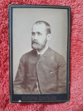Fotografie tip CDV, barbat cu barba si mustata, 1884