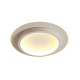 Lustra LED Circle, 3 tipuri de lumini, intensitate reglabila, 24x6cm, alba, BUZ