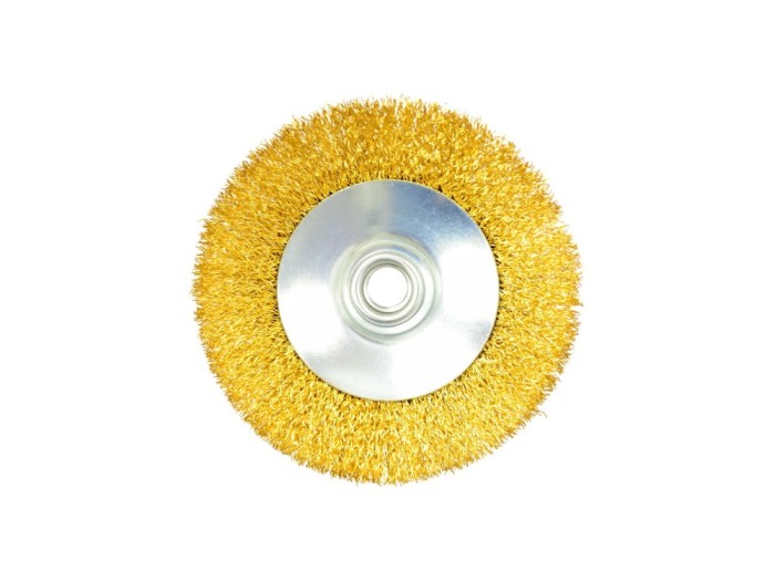 Perie Disc Jaz, sarma alamita ondulata 0,30mm, multifit M14, Diametru 115