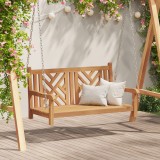 vidaXL Bancă swinging Altele Maro 114 x 60 x 64 cm Lemn masiv de tec