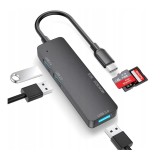 HUB USB tip C 3p+card reader SD+microSD