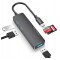 HUB USB tip C 3p+card reader SD+microSD