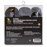 Set auto Kraftmann pentru curatenie cu 9 piese din microfibra