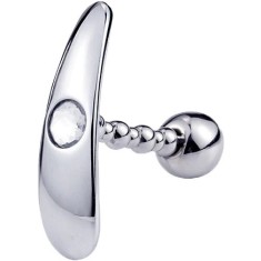 Dop Anal Metalic Riggs Small Flexibil Cristal Alb Mokko Toys