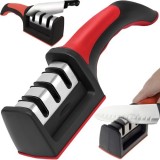 Ascutitor manual pentru cutite Ruhhy, 3 trepte, maner ergonomic