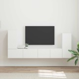 Cumpara ieftin Set comoda TV 4 buc. Alb Lemn prelucrat