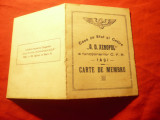 Carnet Membru -Casa de Sfat si Cetire AD.Xenopol Iasi - CFR 1925