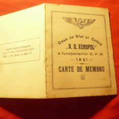 Carnet Membru -Casa de Sfat si Cetire AD.Xenopol Iasi - CFR 1925