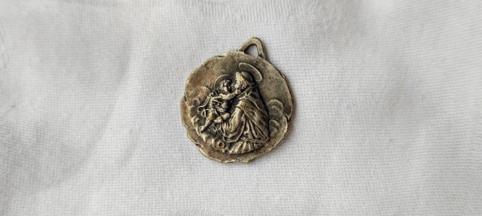 MEDALION SFANTUL ANTON Protectorul COPIILOR de colectie 1900 ITALIA superb UNIC