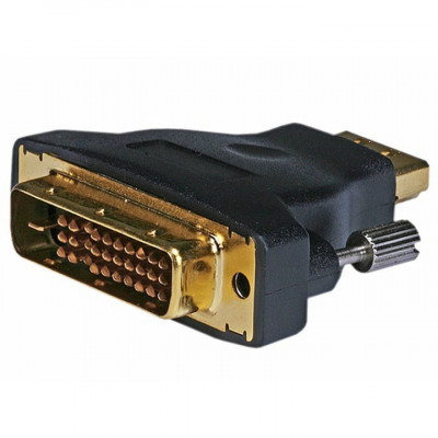 Adaptor HDMI la DVI-D (24+1), tip tata-tata ecranat, mufe aurite foto