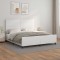 vidaXL Cadru de pat cu tăblie, alb, 160x200 cm, piele ecologică 3125458