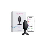 Plug anal LOVENSE - HUSH 2, control prin aplicatie, cu 10 functii de vibrare, 4.45 cm, culoarea negru(mediu)