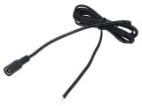 Cablu DC 2x0,5mm2 5,5/2,5 soclu drept negru/gri