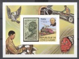 Ivory Coast 1979 Trains, Rowland Hill, imperf. sheet, MNH S.025, Nestampilat