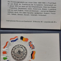 MEDALIE DIN ARGINT IN BLISTER - EXTINDEREA UNIUNII EUROPENE DIN 1973, PROOF