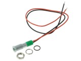 Lampă LED verde plată &Oslash;6mm IP67 APEM Q6F3CXXG24E cu cabluri 200mm