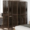 Paravan despartitor camera vidaXL, 6 panouri, lemn paulownia maro inchis, 215x200cm, pliabil, decorativ, interior