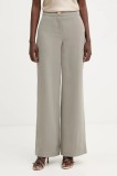Armani Exchange pantaloni culoarea verde, drept, high waist, XW001264 AF16148