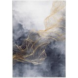 Covor Premium Belgian Model Alaska P0311-738, Marime 200 x 290 cm, Albastru, Antialergic, Poliester Reciclat, Living, Dormitor, Sufragerie, Birou
