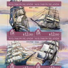 INSULELE SOLOMON 2016 - Nave cu panze / set complet colita + bloc MNH