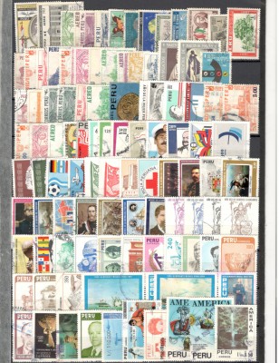 Peru.Lot peste 120 buc. timbre stampilate GL.77 foto